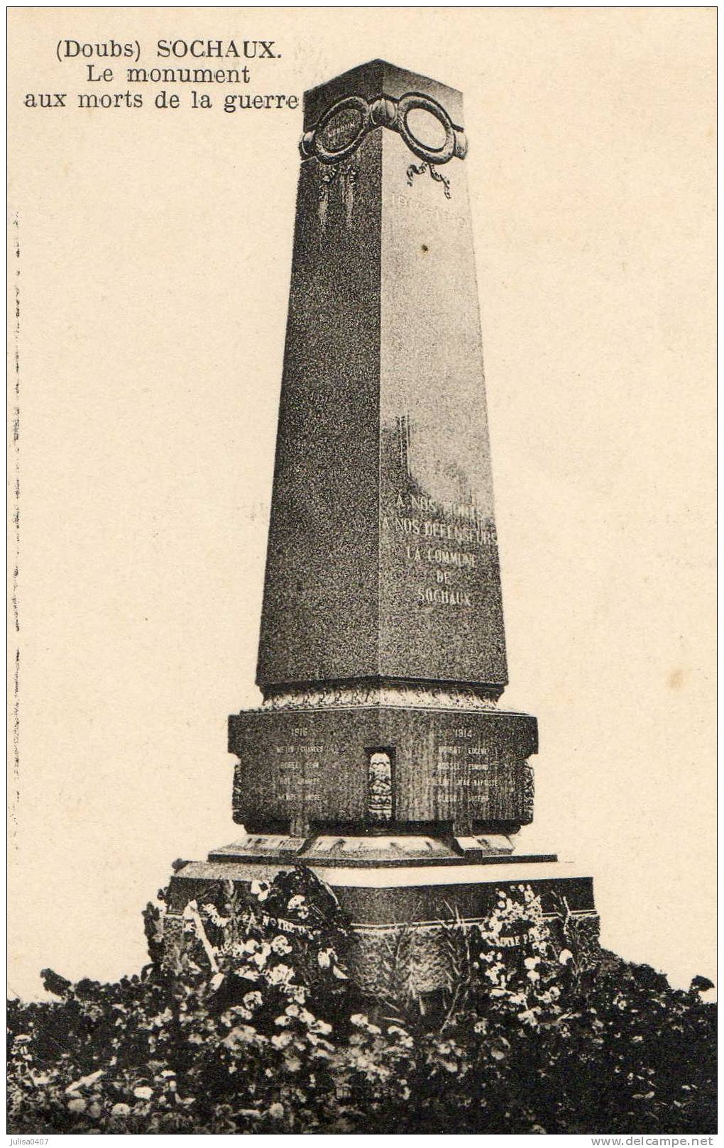 SOCHAUX (25) Monument Aux Morts Guerre 1914-1918 - Sochaux