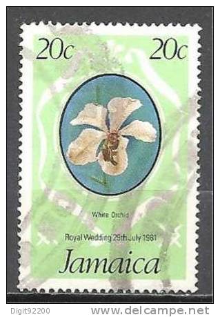 1 W Valeur Used, Oblitérée - JAMAICA - WHITE ORCHID * 1981  - N° 1052-50 - Jamaique (1962-...)