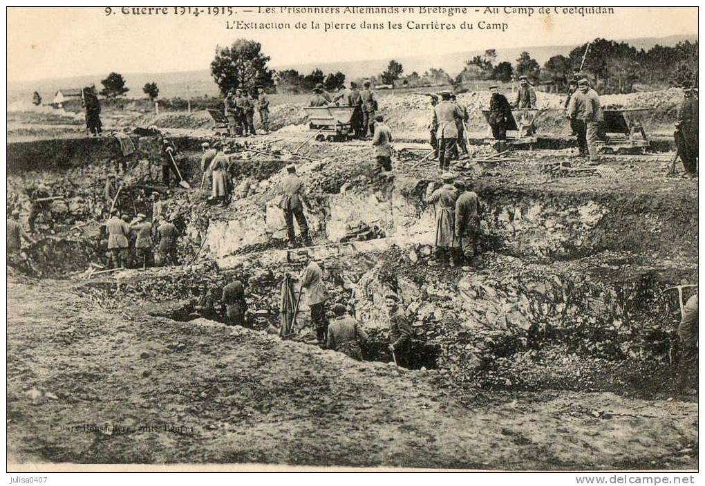 GUER COETQUIDAN (56) Guerre 1914 -18 Prisonniers De Guerre Allemands Carrières Extraction - Guer Cötquidan