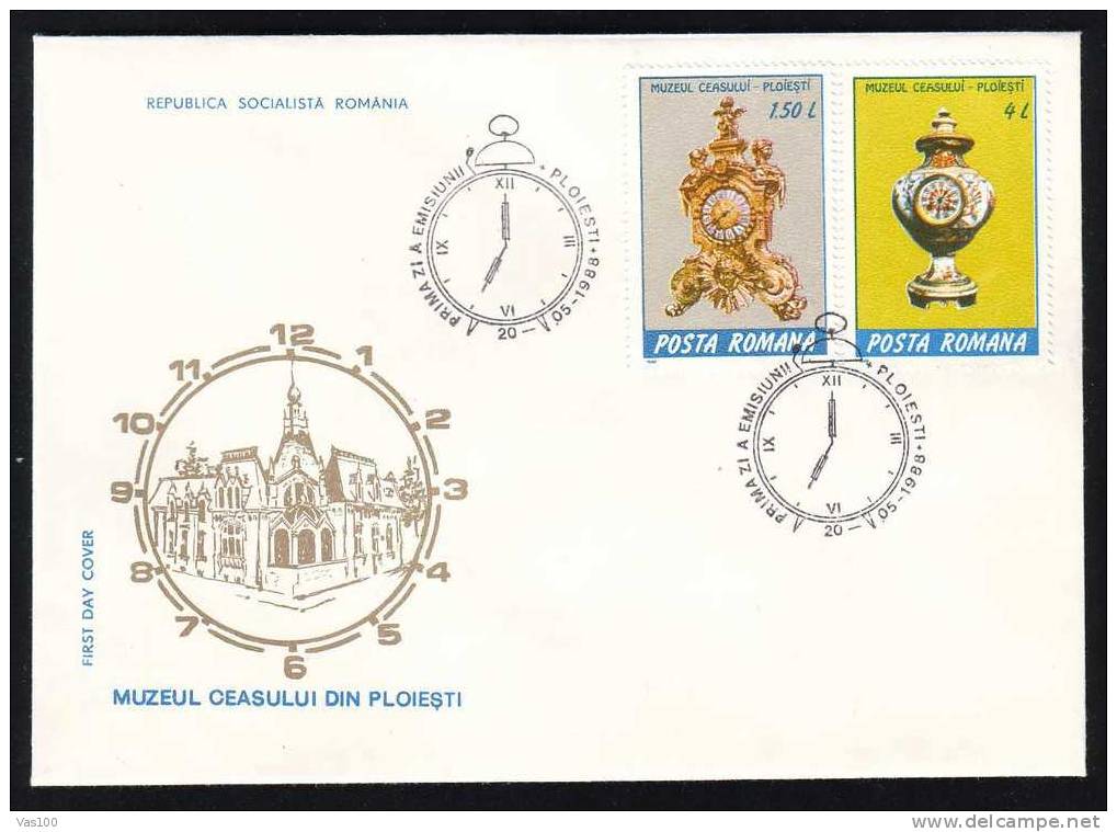 ROMANIA 1988 FDC Covers 3x With Watches. - Horlogerie