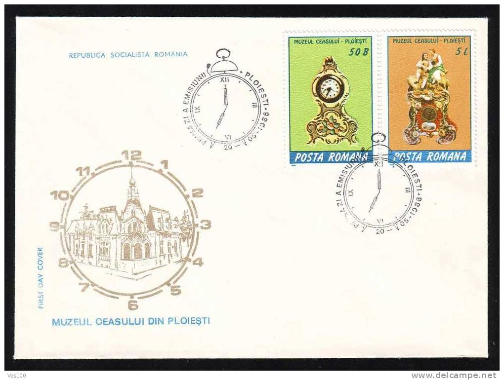 ROMANIA 1988 FDC Covers 3x With Watches. - Clocks