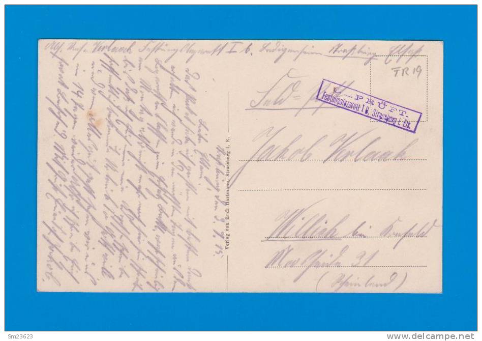 Strassburg (FR19) Feldpostkarte - Schiffleutstaden  - 1915 - - Strasbourg