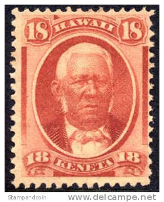 Hawaii #34 Mint No Gum 18c Mataio Kekuanaoa From 1871 - Hawaï