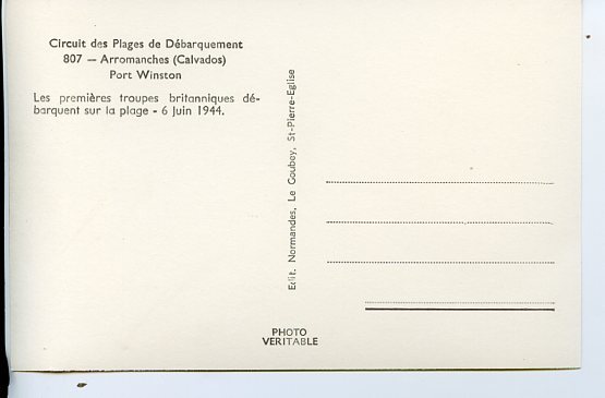 Circuit Des Plages De Débarquement-CARROMANCHES - Calvados -Port Winston- JTroupes Britaniques-Juill 029 - Guerre 1939-45