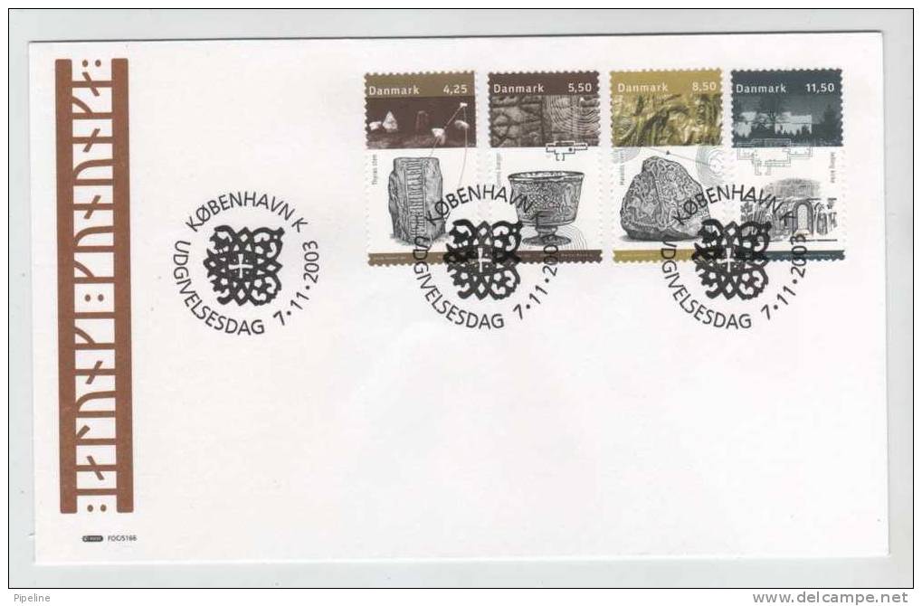 Denmark FDC 7-11-2003 ROYAL JELLING MUSEUM Complete Set With Cachet - FDC