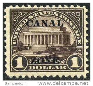 Canal Zone #81 Mint Hinged $1 Lincoln Memorial From 1924-25 - Zona Del Canale / Canal Zone