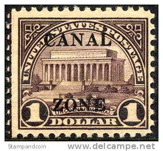 Canal Zone #95 Mint Hinged $1 Lincoln Memorial From 1925-26 - Zona Del Canale / Canal Zone