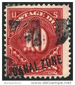Canal Zone J3 Used 10c Postage Due From 1914 - Canal Zone