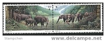 China 1995-11 Elephant Stamps Mammal River Fauna Joint With Thailand - Olifanten