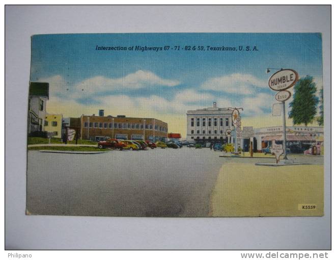 Intersection On Highways 67-71-82 & 59 Texarkana  1952 Cancel - Altri & Non Classificati