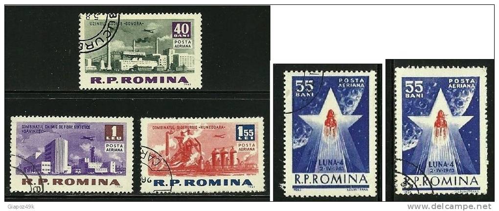 ● ROMANIA - 1963 - INDUSTRIE E Spazio N.° 168 . . .  Usati  - Cat. ? € - Lotto N. 437 /38 /39 - Oblitérés