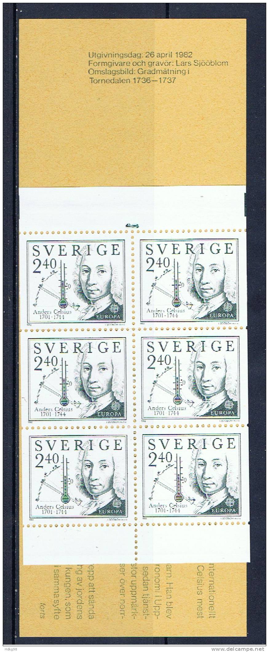 S Schweden 1982 Mi 1188 Mnh EUROPA MH Markenheftchen - Unused Stamps
