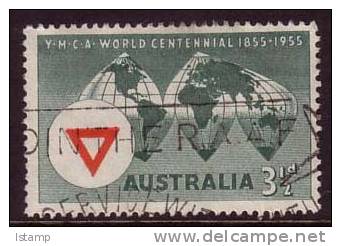 1955 - Australian World Centennial 3.5d YMCA Stamp FU - Oblitérés