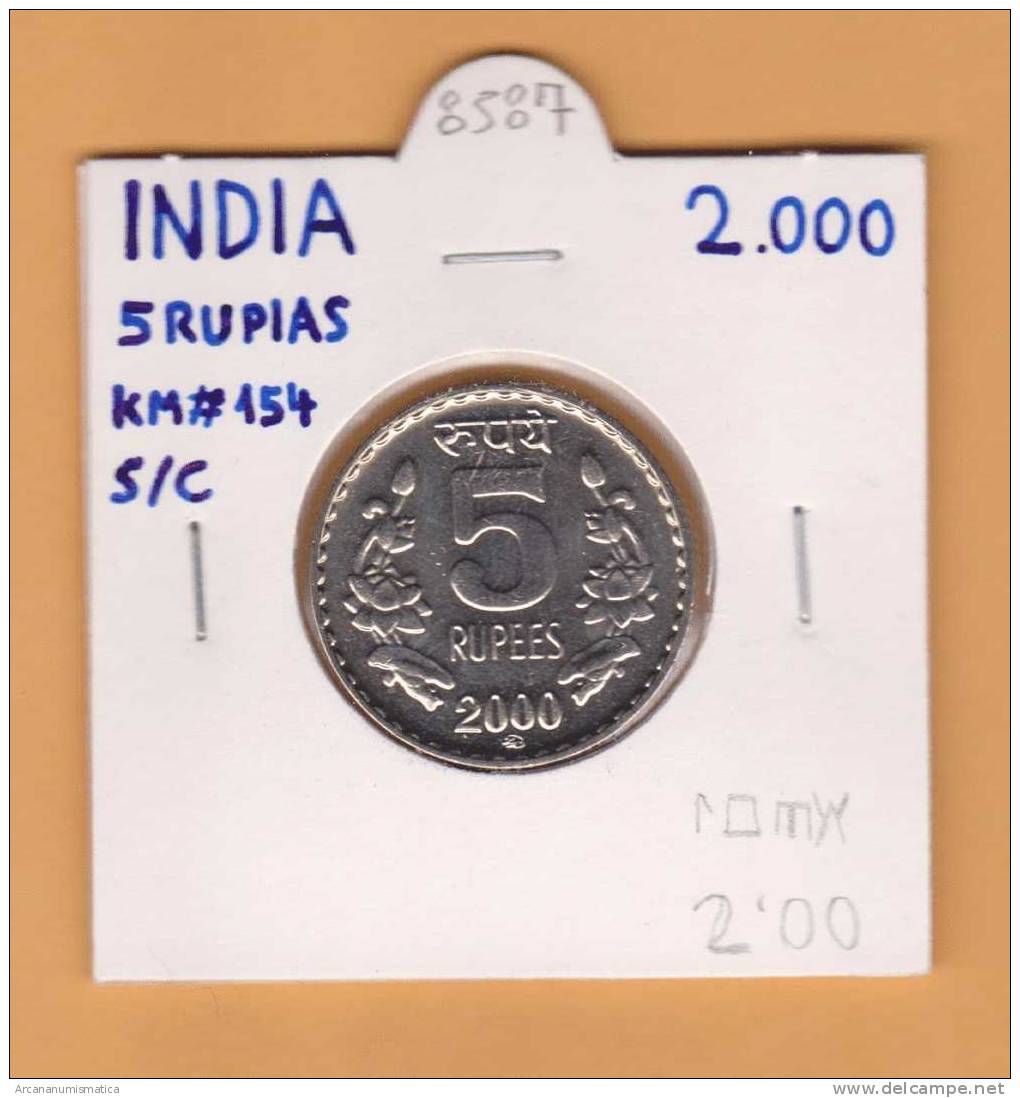 INDIA  5  RUPIAS  2.000     KM#154  SC/UNC    DL-8587 - Indien