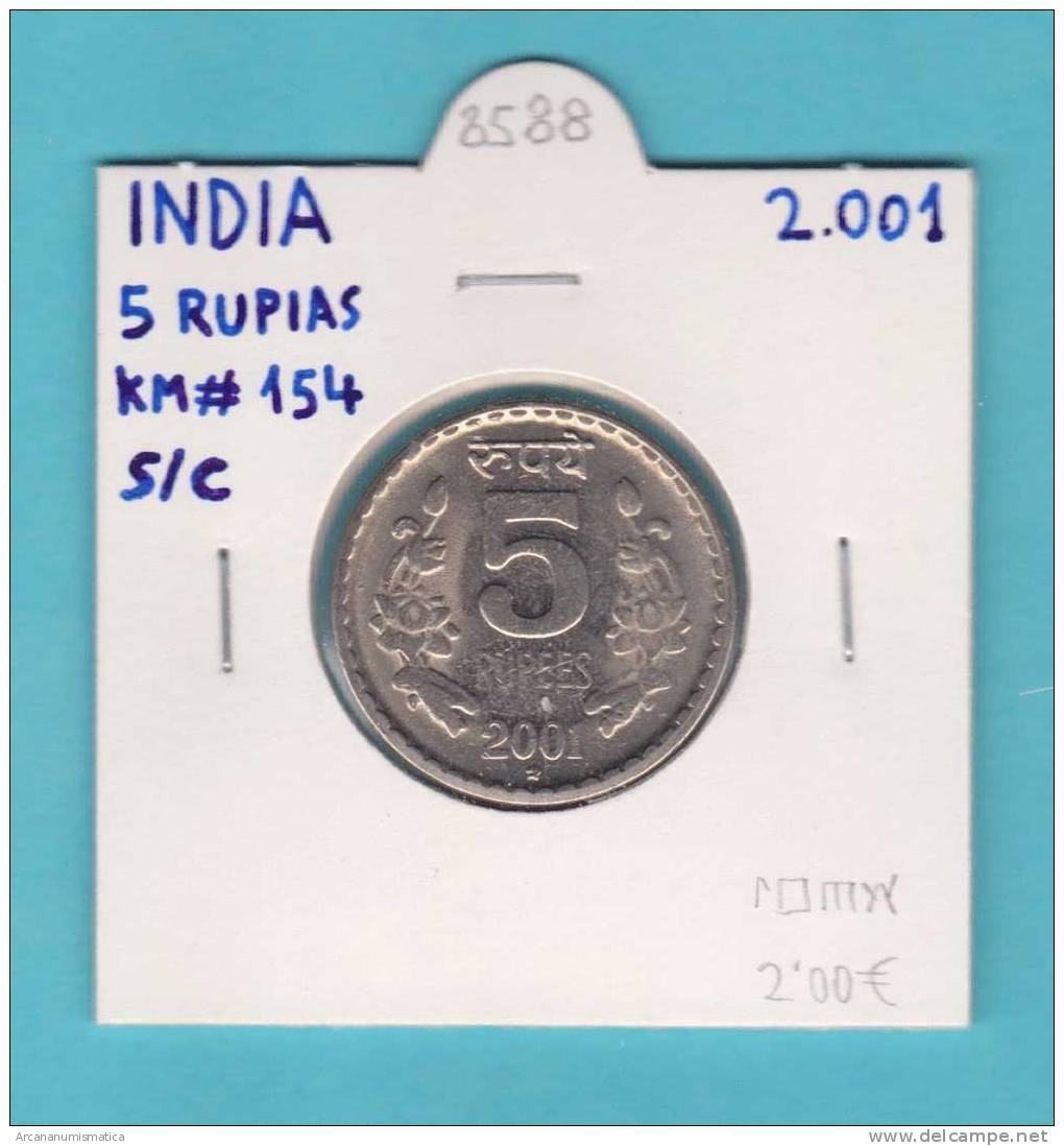 INDIA  5  RUPIAS  2.001     KM#154  SC/UNC    DL-8588 - Inde