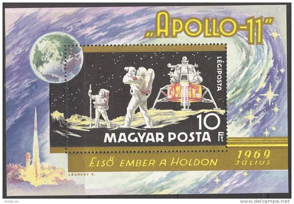 Hungary 1969 Space Espace Apollo-11 Block MH* - Europe