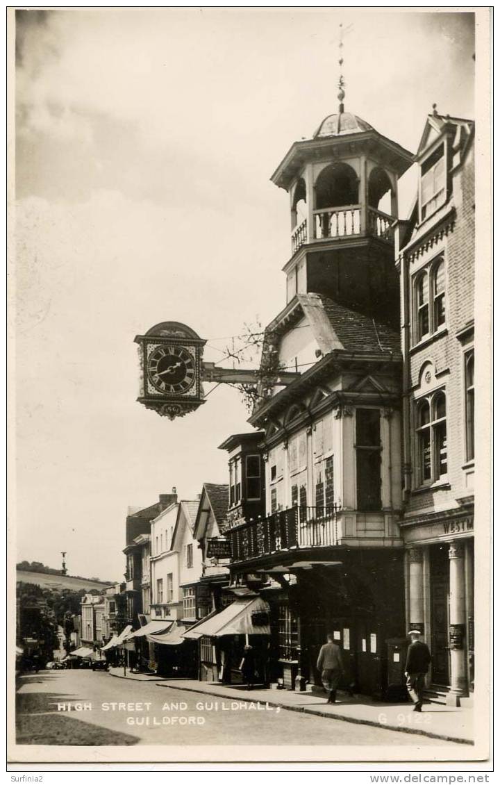 SURREY - GUILDFORD - HIGH STREET AND CLOCK RP 1948  Sur10 - Surrey