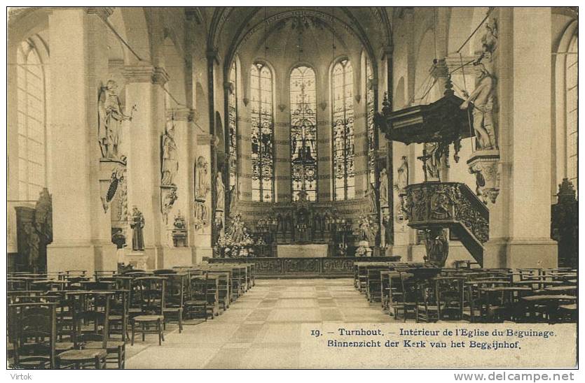 Turnhout :Binnenzicht Der Kerk Van Het Begijnhof   ( Geschreven  1913 Met Zegel ) - Turnhout