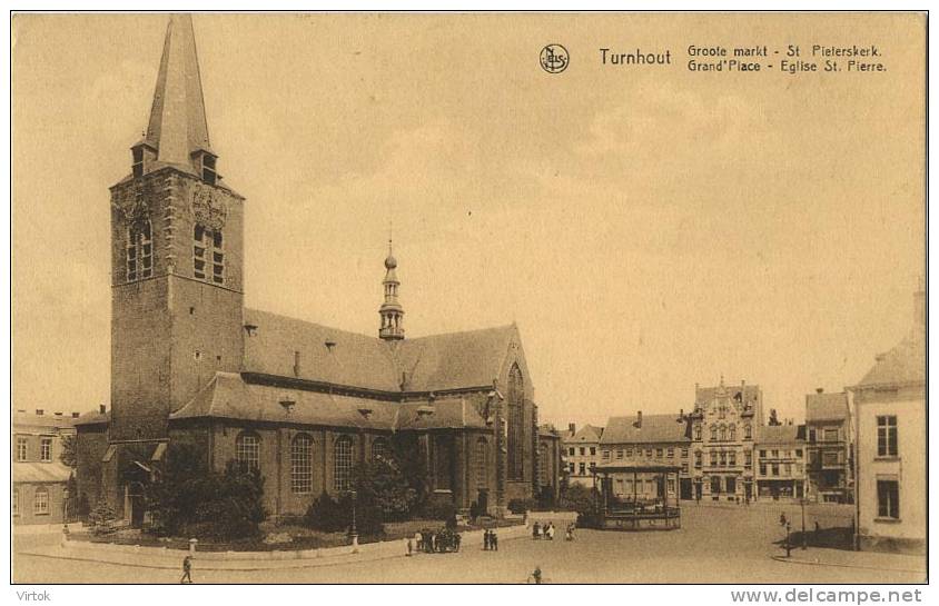 Turnhout :  Groote Markt : St. Pieterskerk  ( Geschreven  1934  Met Zegel ) - Turnhout