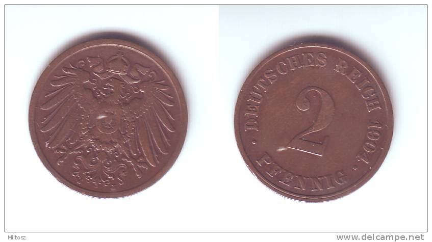 Germany 2 Pfennig 1904 J - 2 Pfennig