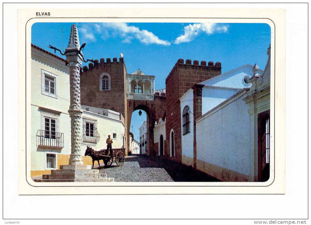 Portugal Cor 7582 – ALENTEJO - ELVAS - ARCO DO MIRADOURO - COSTUME - CARROÇA - Portalegre