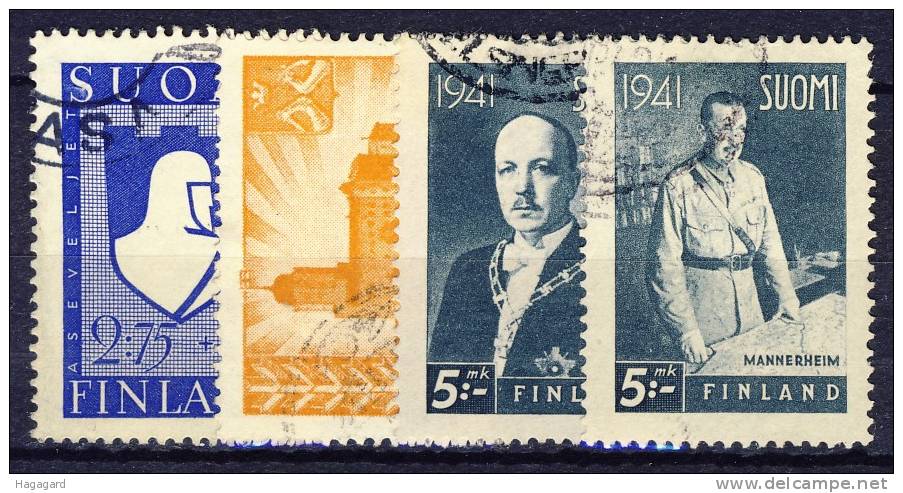 Finland 1941. 4 Different. Cancelled(o) - Usados