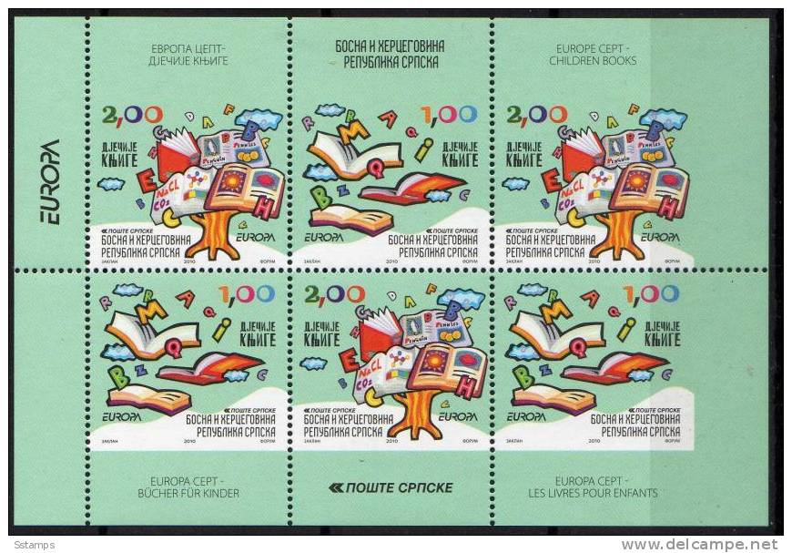 2010  BOSNIA ERZEGOVINA SERBISCHE REPUBLIK SERBA EUROPA CEPT CHILDREN BOOK    NEVER HINGED - 2010