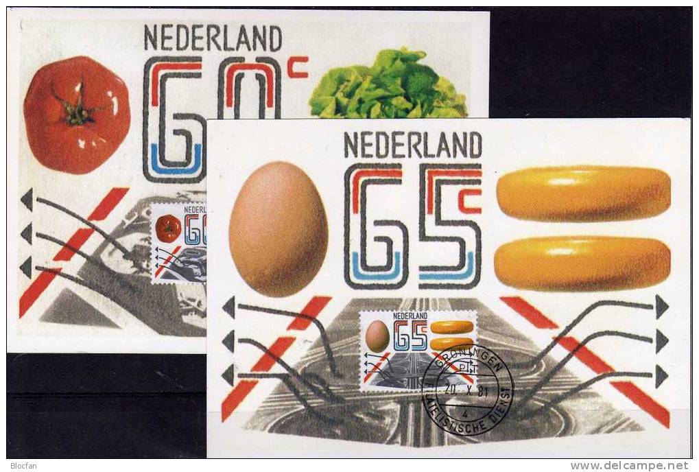 Export Und Transport 1981 Niederlande 1189/2 Als 4xMKt. O 16€ Gemüse, Käse, Technik, Bagger - Sonstige & Ohne Zuordnung