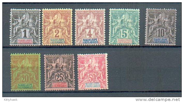 Guad 240- YT 29 à 31 - 33-34-37 * - Unused Stamps