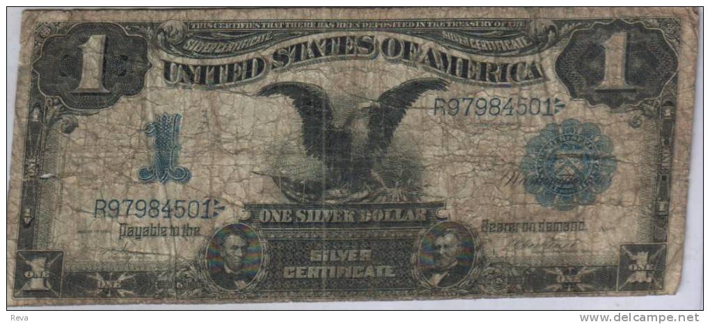 USA  UNITED STATES $1 SILVER  CERTIFICATE  BLUE SEAL SERIES 1899  VG P338b READ DESCRIPTION CAREFULLY !!! - Silver Certificates (1878-1923)