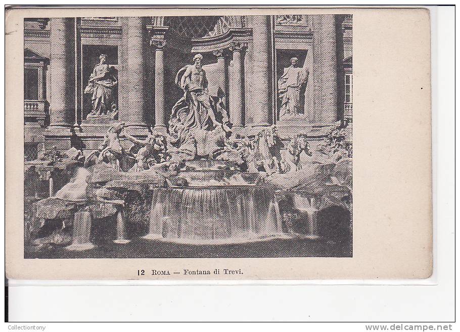 ROMA - FONTANA DI TREVI - FP - VIAGG. PRIMI DEL 1900 - Fontana Di Trevi