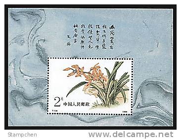 China 1988 T129m Chinese Orchid Stamp S/s Flower Flora Calligraphy - Unused Stamps