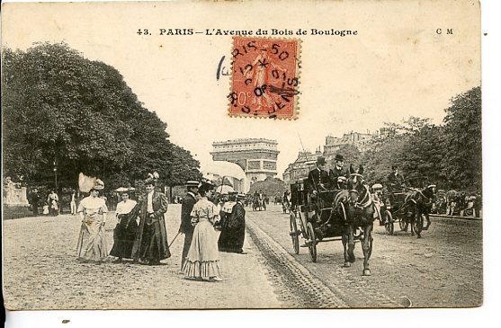 CPA 75.-PARIS.-L'Avenue Du Bois .-L'Avenue Du Bois De Boulogne.-Calèches- Juill 168 - Transport Urbain En Surface