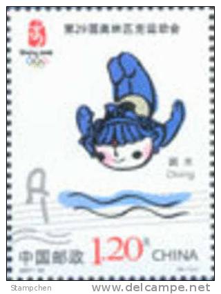 China 2007-22 2008 Olympic Sport Stamp 6-1 Diving - Plongée