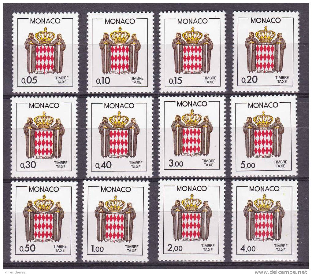 Monaco - Yvert Taxe N° 75 à 86 Xx - Cote 10,45 Euros - Prix De Départ 3 Euros - Postage Due