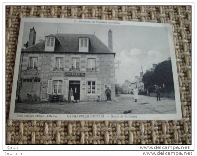 LA CHAPELLE CECELIN ROUTE DE VILLEDIEU  @  CPA VUE RECTO/VERSO AVEC BORDS - Autres & Non Classés