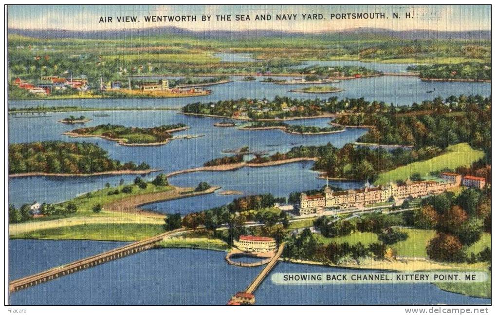 7377    Stati  Uniti   Air  View  Wentworth  By  The Sea  And Navy  Yard  Portsmouth  N.H.    NV  (scritta) - Andere & Zonder Classificatie