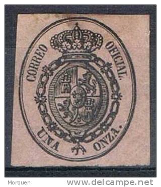 España Servicio Oficial 1855,  1 Onza, Edifil Num 36  º - Usados