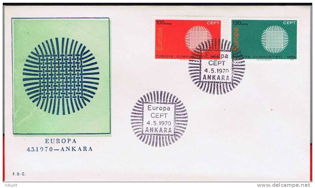 TR+ Türkei 1970 Mi 2179-80 EUROPA FDC - Briefe U. Dokumente