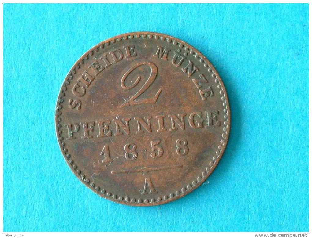 1858 A - 2 PFENNINGE / KM 452 ( For Grade , Please See Photo ) ! - Taler Et Doppeltaler