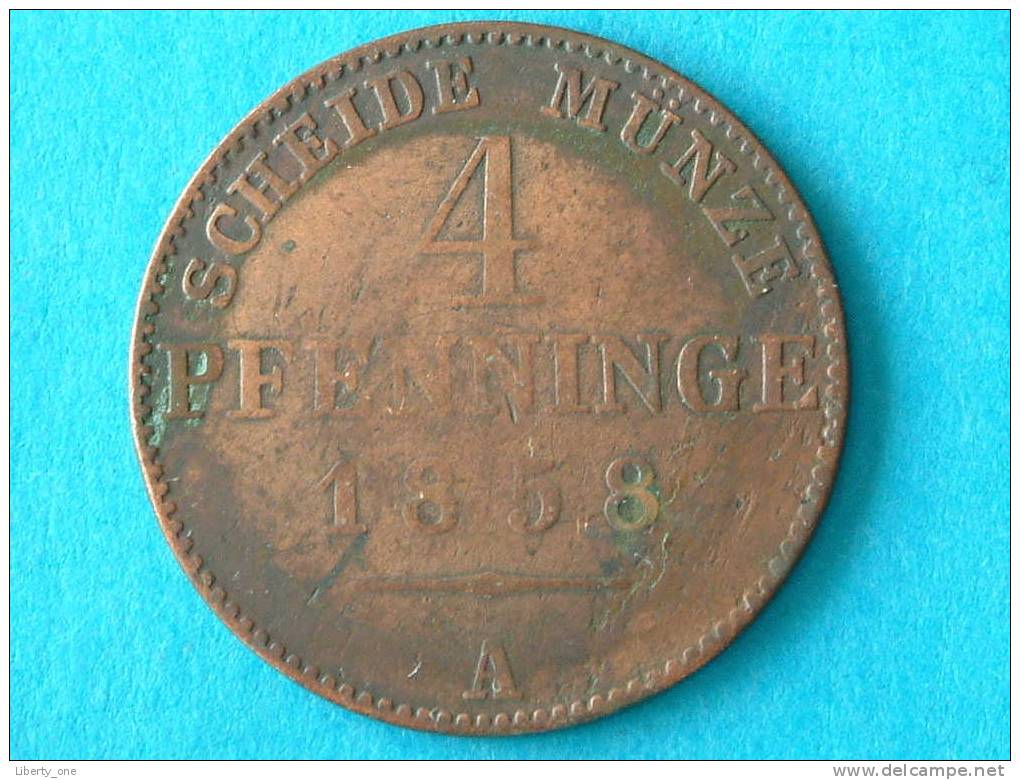 1858 A - 4 PFENNINGE / KM 454 ( For Grade , Please See Photo ) ! - Taler Et Doppeltaler