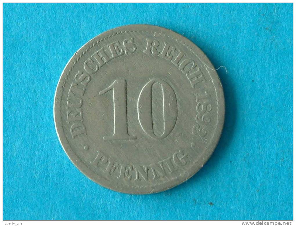 1893 A - 10 PFENNIG / KM 12 ( For Grade , Please See Photo ) ! - 10 Pfennig