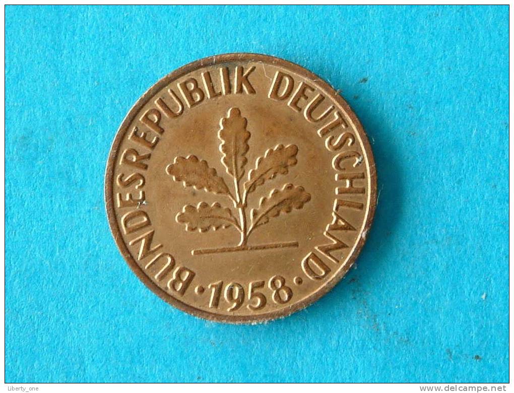 1958 F - 2 PFENNIG / KM 106 ( For Grade , Please See Photo ) ! - 2 Pfennig