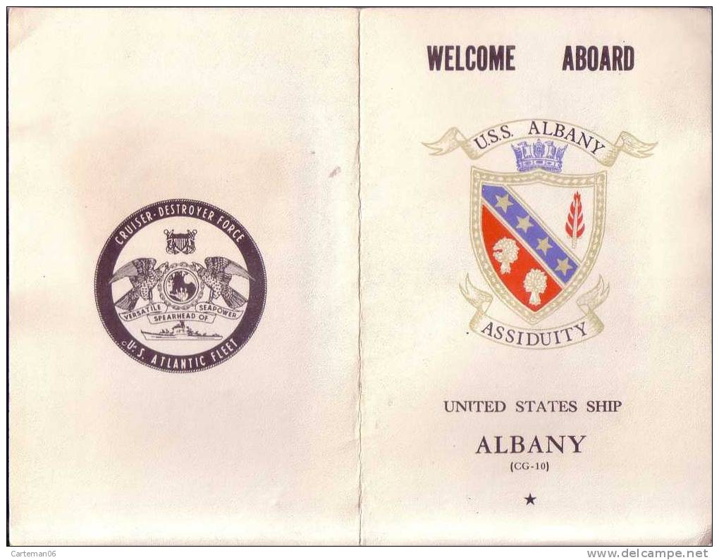 Dépliant Invitation - Welcome Aboard - U.S.S. Albany (Villefranche Sur Mer 23 May 1970) - Guerre