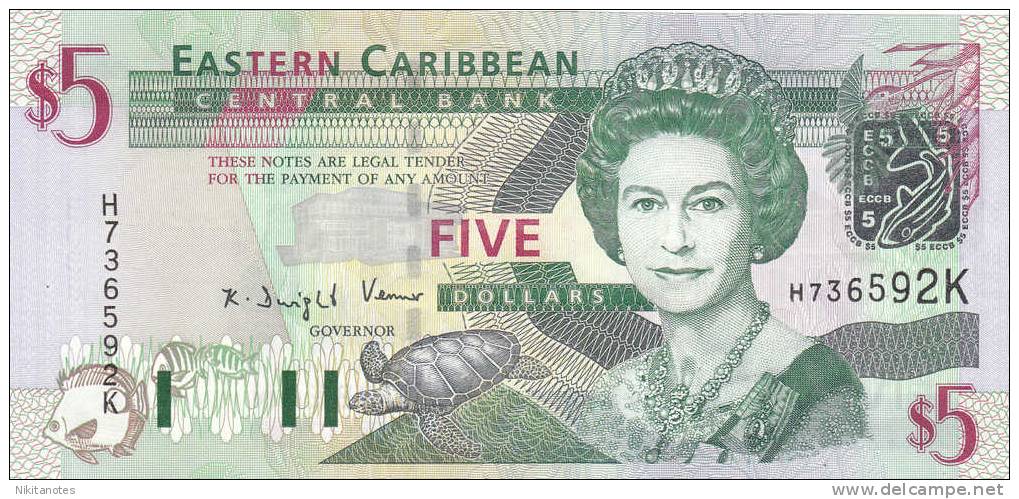 ST. KITS  $ 5 DOLLAR NOTE BRITISH CARIBBEAN TERRITORIE&#8203;S - Andere - Oceanië