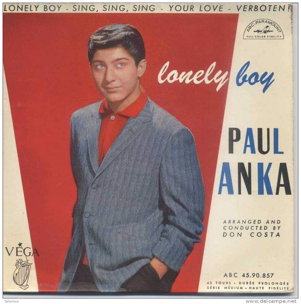 Pochette +disque Paul Anka - 45 Rpm - Maxi-Singles