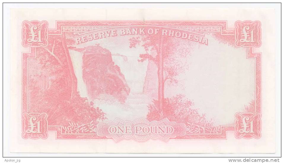 RHODESIA: 1 Pound  21.9.1964  XF/AU *P-25  *QUEEEN ELIZABETH II*  RARE BANKNOTE! - Rhodesia