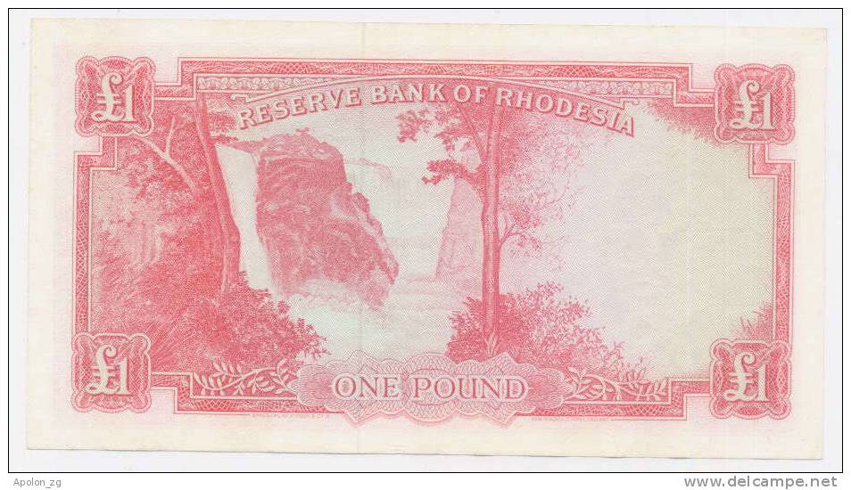 RHODESIA: 1 Pound 3.9.1964 AXF *P-25 *QUEEN ELIZABETH II*  VERY RARE BANKNOTE! - Rhodesia