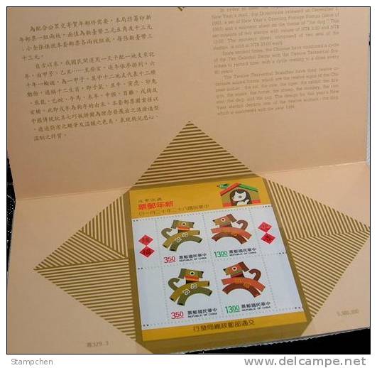 Folder 1993 Chinese New Year Zodiac Stamps S/s- Dog Toy 1994 - Chines. Neujahr