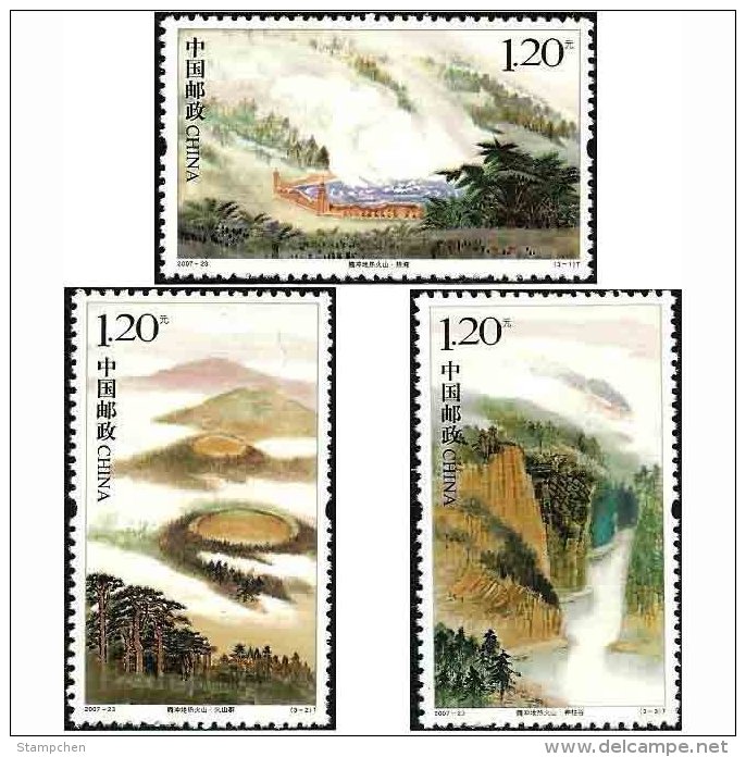 China 2007-23 Tengchong Volcano Area Stamps Nature Hot Spring - Volcans